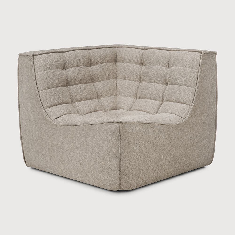 N701 modular sofa - Ecru Eco fabric - 90° square corner