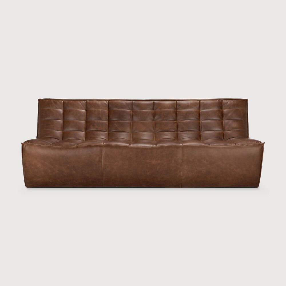 N701 modular sofa - Chestnut leather - 3 seater
