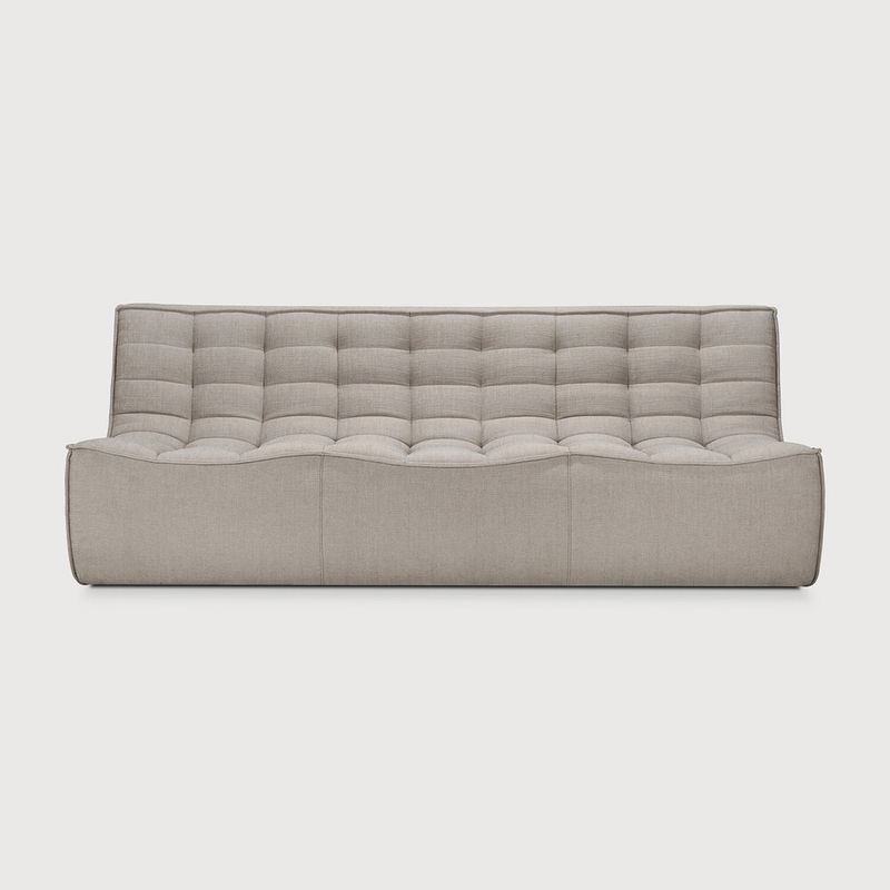 N701 modular sofa - Ecru fabric - 3 seater, 82.5 x 36 x 30