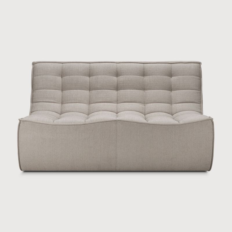 N701 modular sofa - Ecru fabric - 2 seater, 55 x 36 x 30