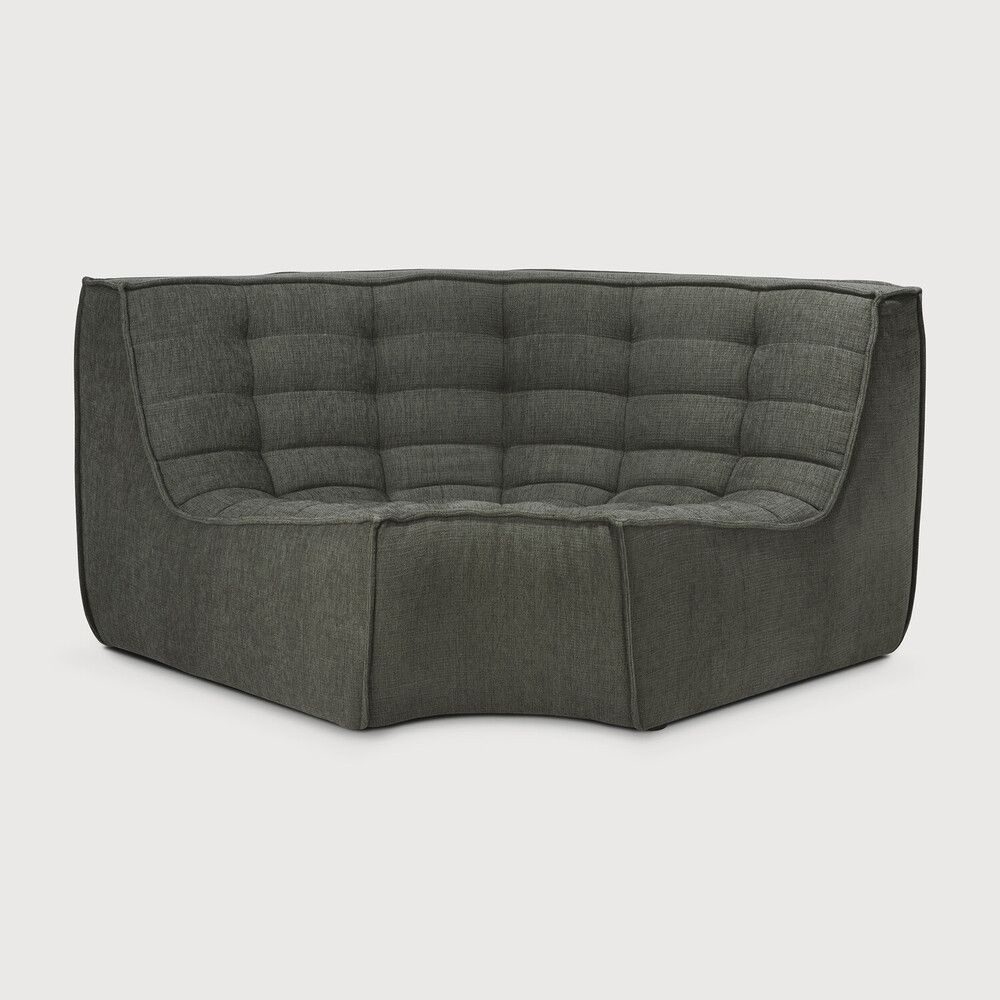 N701 modular sofa - Moss Eco fabric - 90° round corner