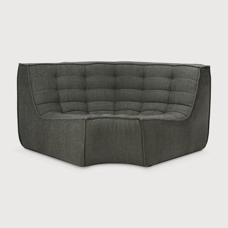N701 modular sofa - Moss fabric - 90degree round corner, 47 x 47 x 30