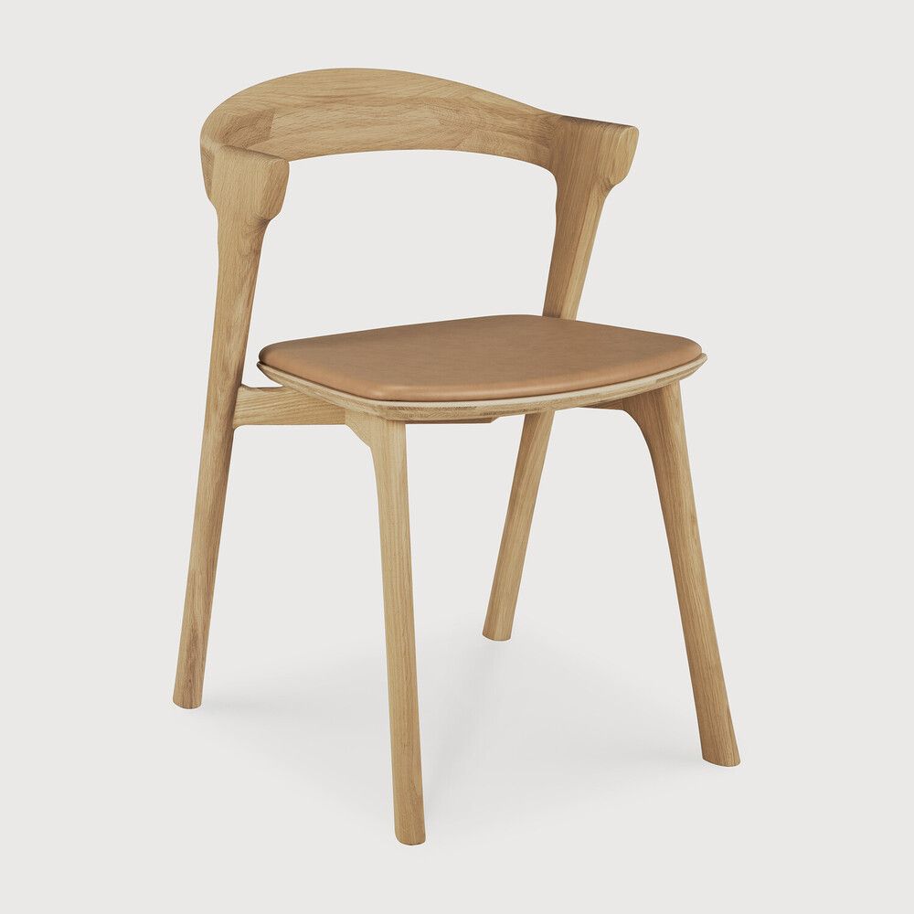Bok dining chair - varnished oak - Sienna leather