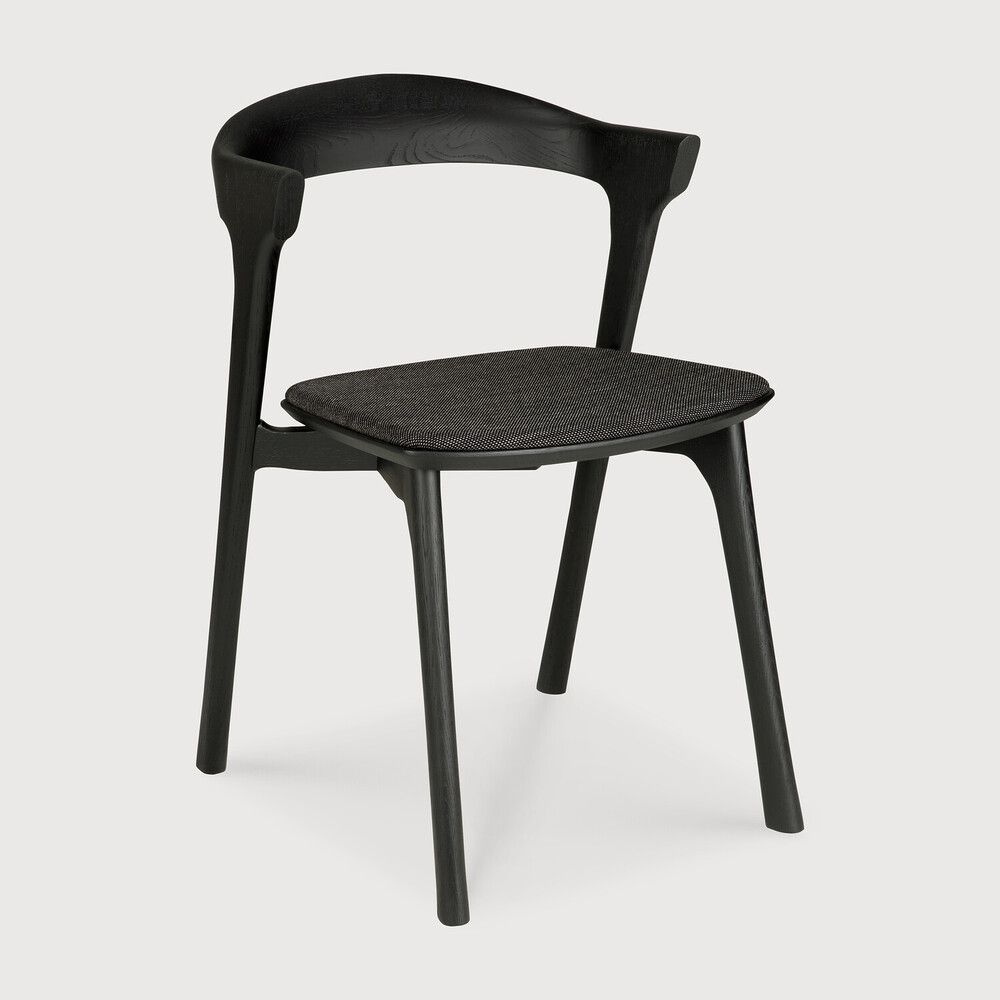 Bok dining chair - varnished oak - black - Soft Black fabric