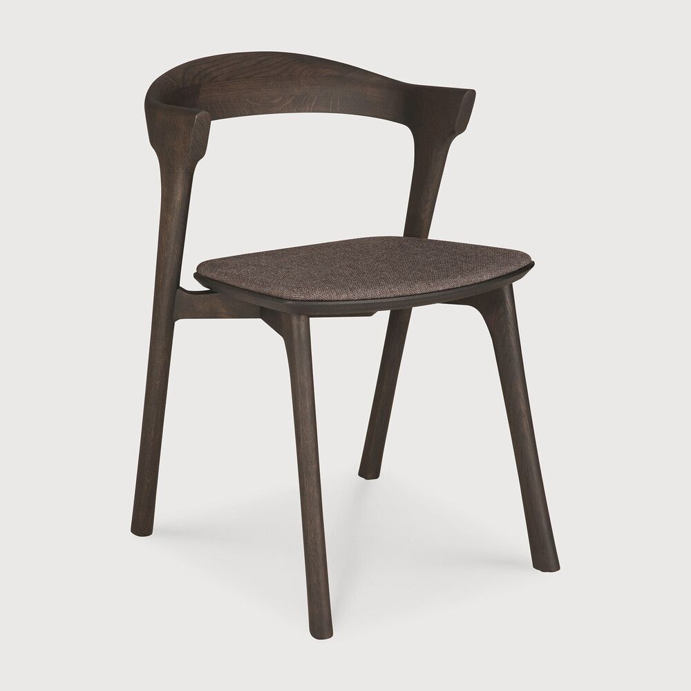 Bok dining chair - varnished oak - brown - Warm Brown fabric
