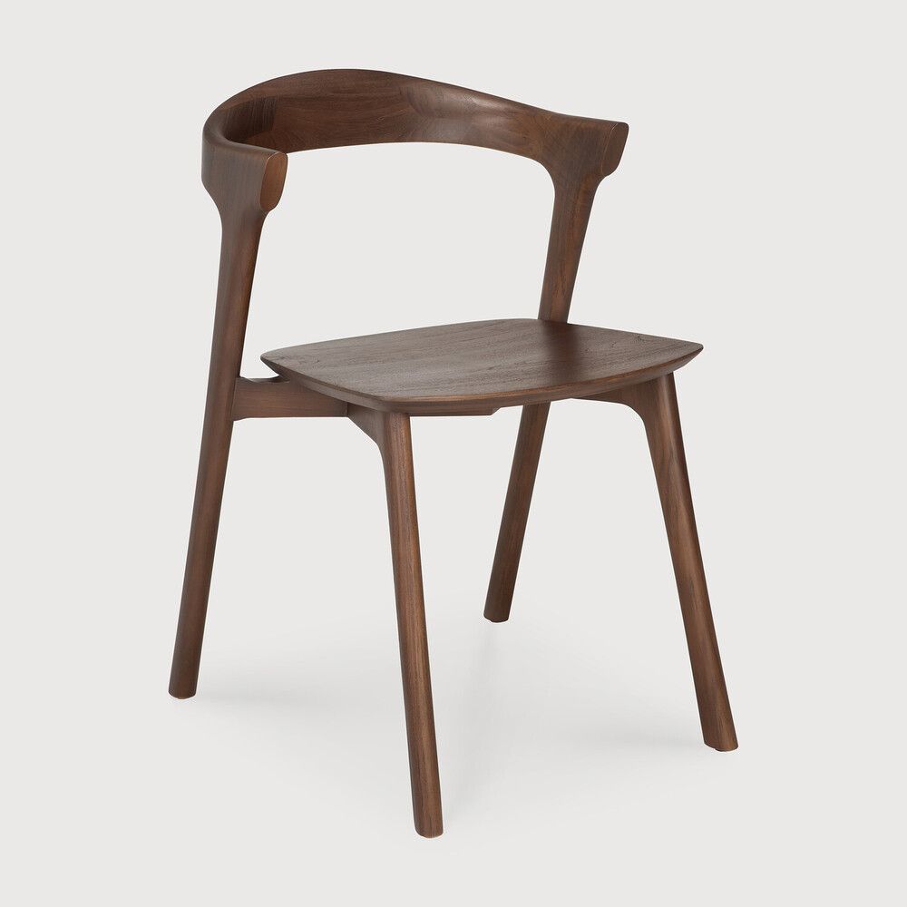 Bok dining chair - varnished teak - brown
