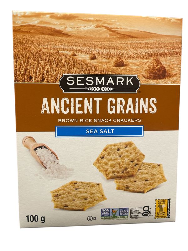 Ancient Grains, brown rice snack crackers (Sea Salt)