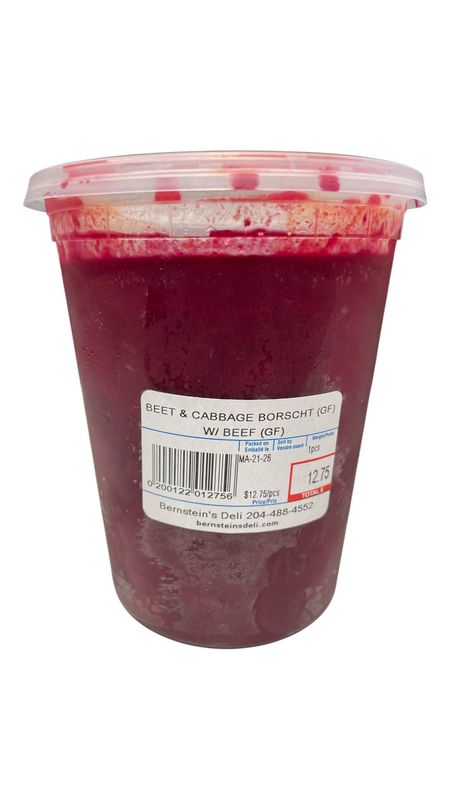 Beet & Cabbage Borscht (GF) with Beef (GF)