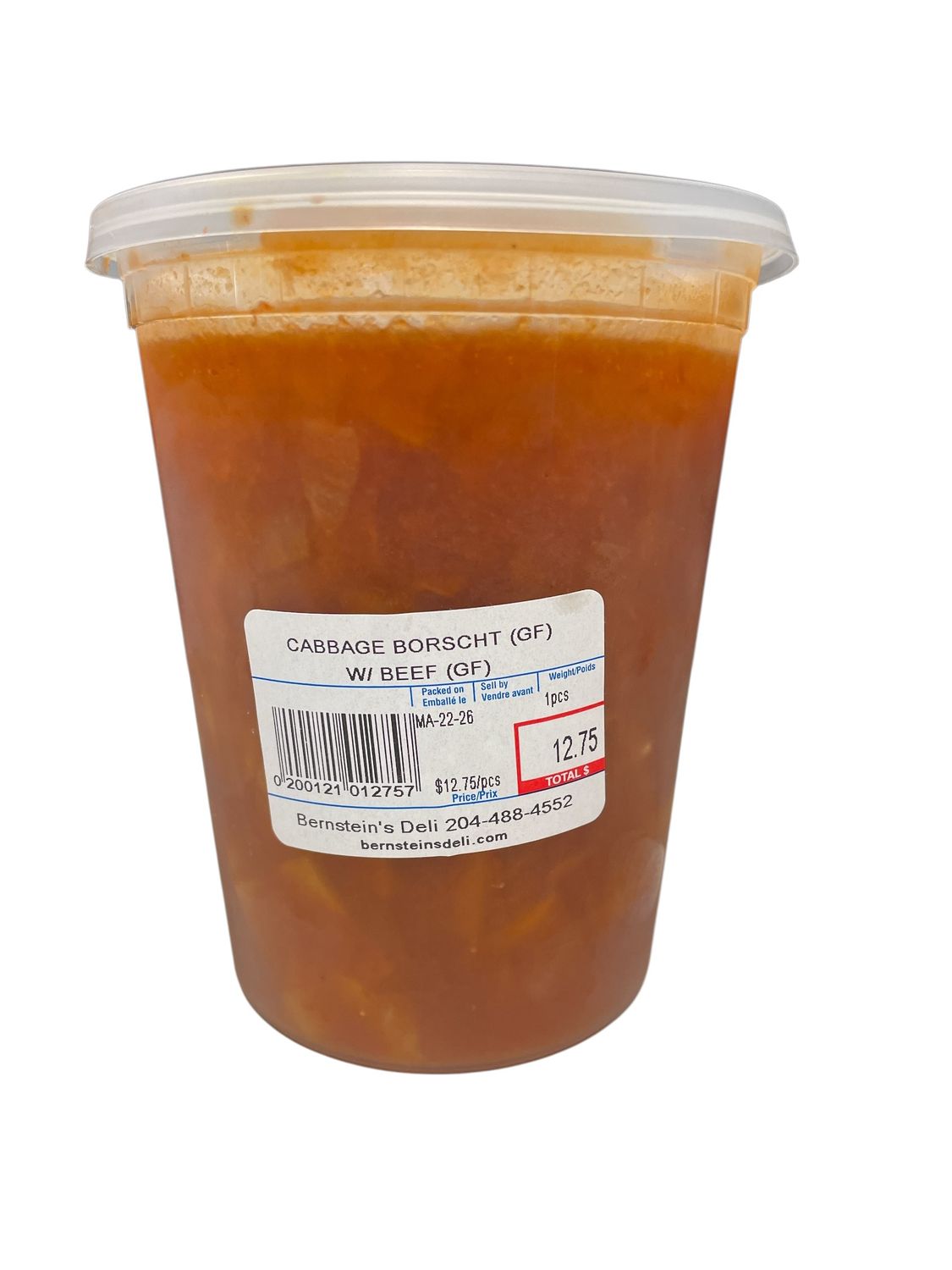 Cabbage Borscht (GF) with Beef (GF)