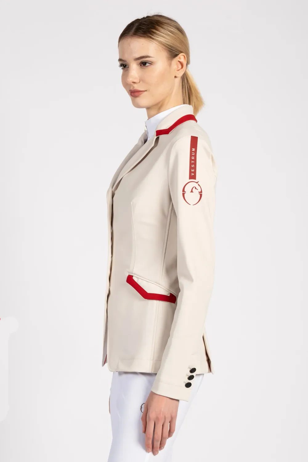 SET GIACCA ALESSANDRIA + SOTTOSELLA + CUFFIA  IVORY/RED