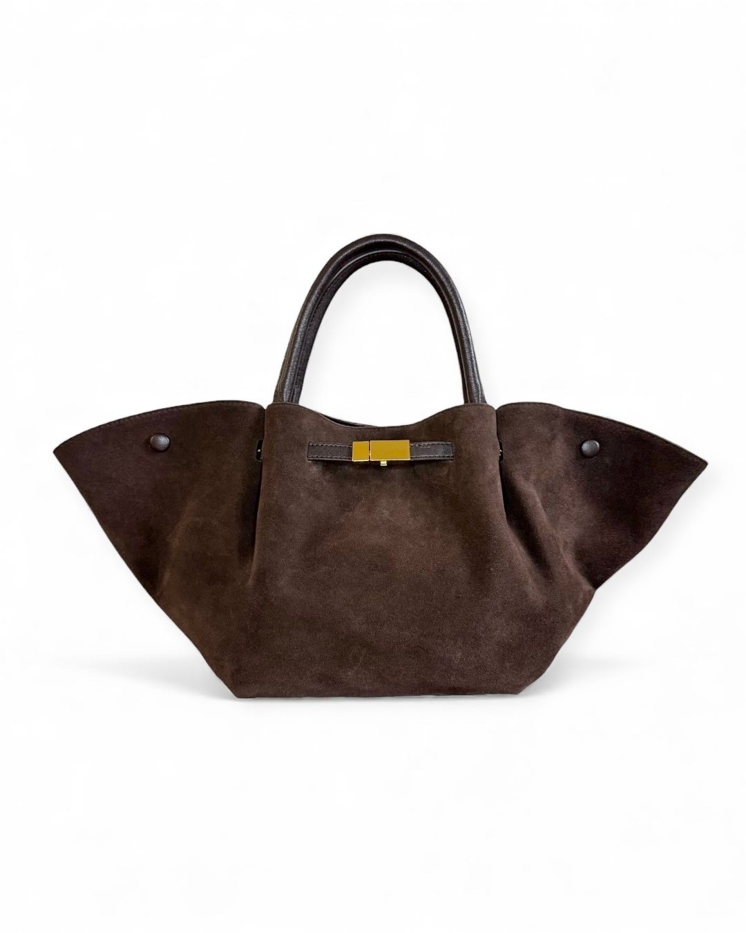 SHOPPER - Dark Brown Suede Leather