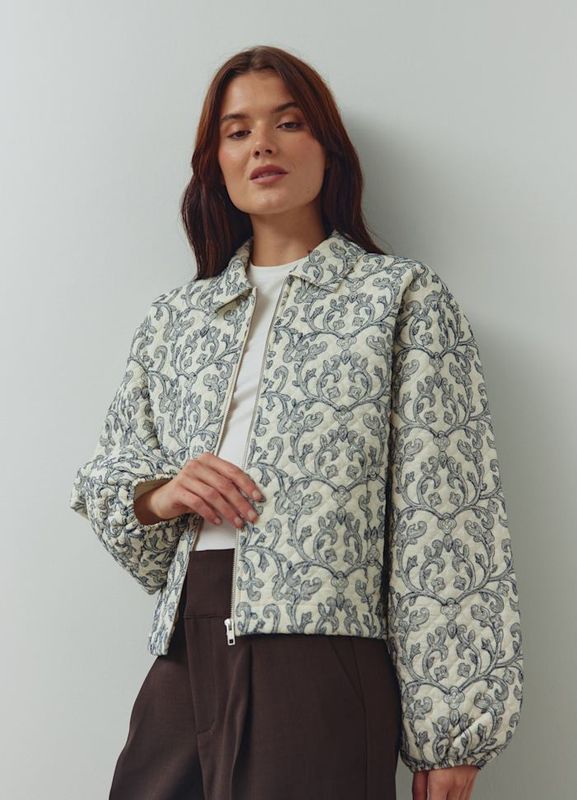 Miriam jas - ecru met navy