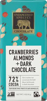 Choc Bar Cranberrs&amp;Almonds 72% (Endangered), 85g