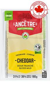 Cheese Cheddar Slices Mild Org (L'Ancêtre), 180g