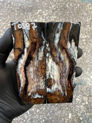 Mammoth tooth scales pair stabilized for knifehandl 5.19-1.81-0.39 inch TOS97