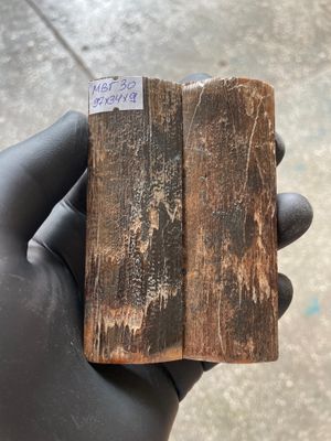 Mammoth Bark Tusk Knife Scales Fossil Pair 3.81×1.33×0.35 inch​​ MBT30