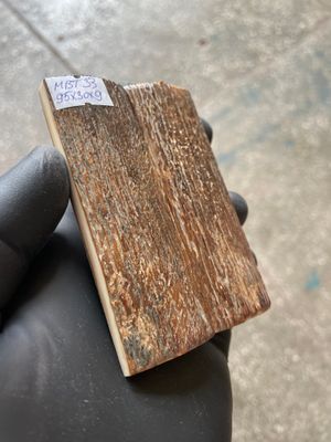 Mammoth Bark Tusk Knife Scales Fossil Pair 3.58×1.25×0.27 inch​​ MBT33