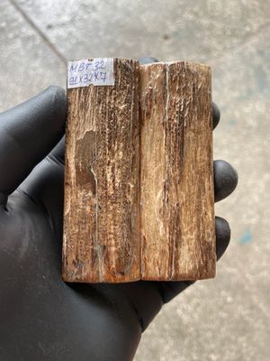 Mammoth Bark Tusk Knife Scales Fossil Pair 3.58×1.25×0.27 inch​​ MBT32