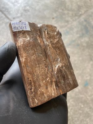Mammoth Bark Tusk Knife Scales Fossil Pair 3.66×1.41×0.31 inch​​ MBT37