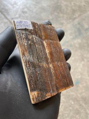 Mammoth Bark Tusk Knife Scales Fossil Pair 3.66×1.33×0.19 inch​​ MBT39