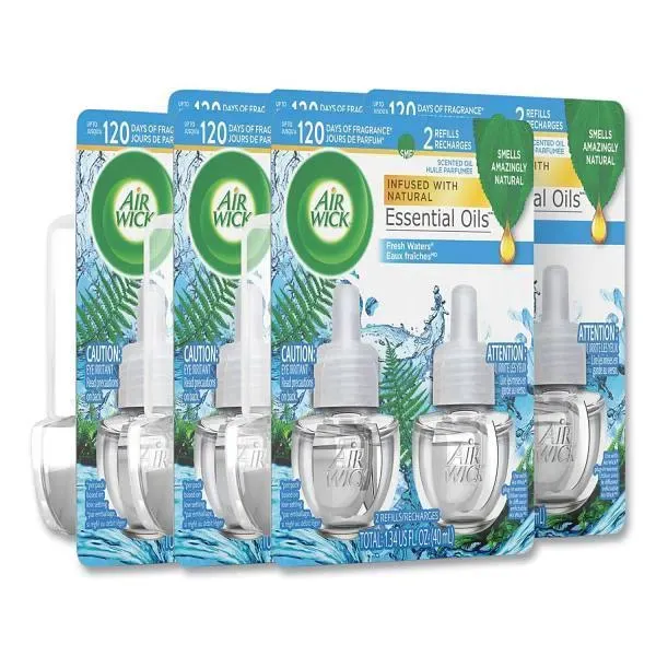 Scented Oil Refill, Fresh Waters, 0.67 Oz, 2/Pack, 6 Pack/Carton
