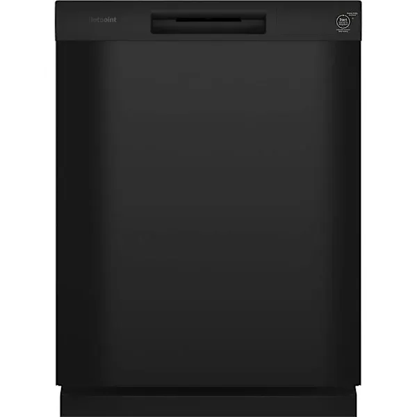 Hotpoint 24 In. Front Control SmartHQ Dishwasher with Active Flood Protect, Plastic Tub, Black