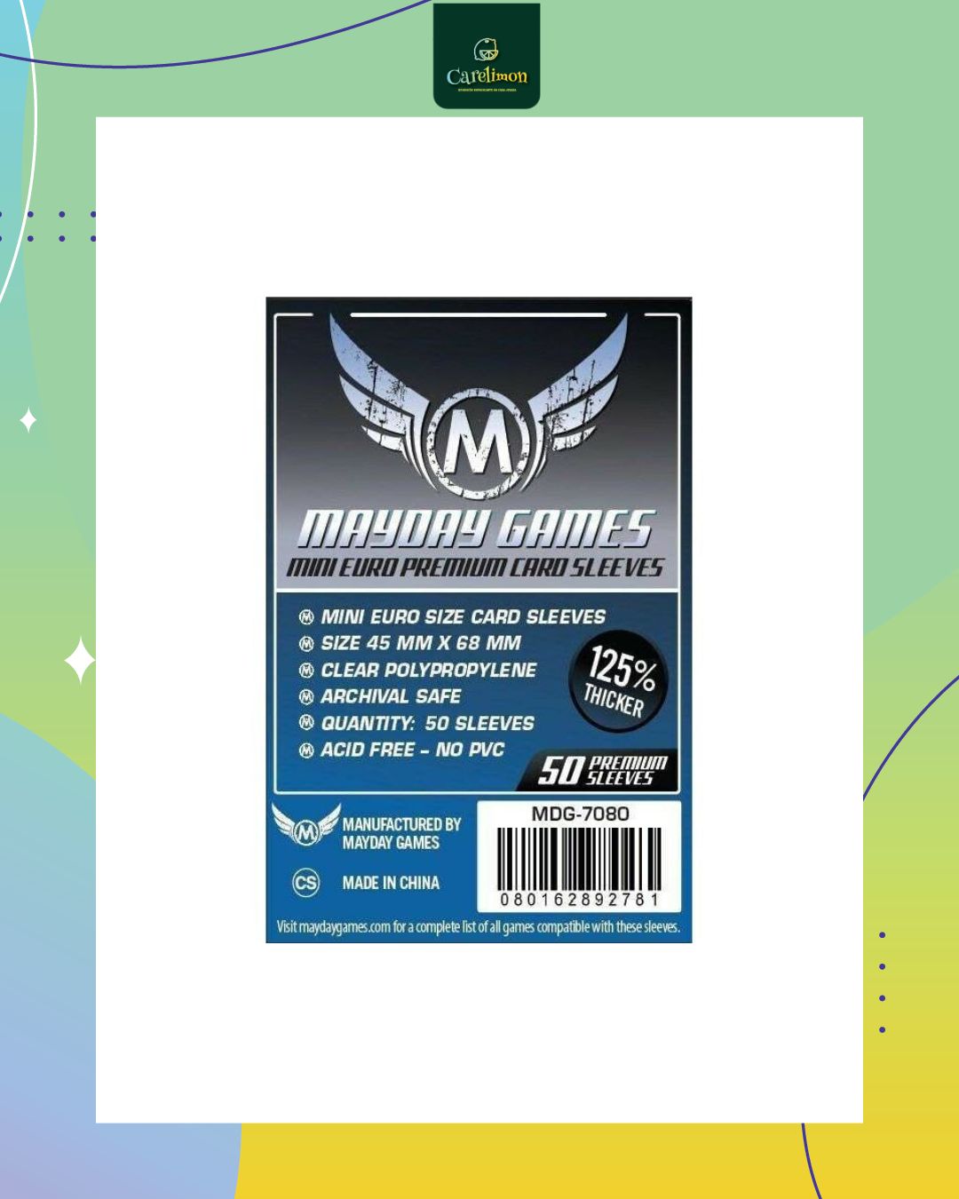 Fundas protectora para cartas (45mm x 68mm) - Juego de mesa Costa Rica - Carelimon Games