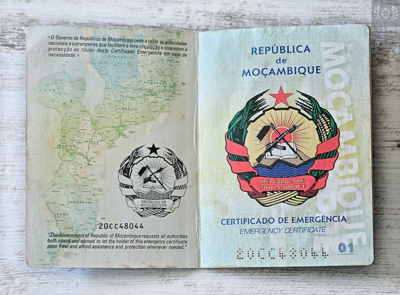 Mozambique, 2016-2019 emergency certificate / temporary passport