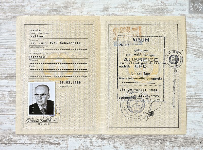 GDR (East Germany), 1989 visa for permanent departure to the Federal Republic of Germany, Certificate of identity