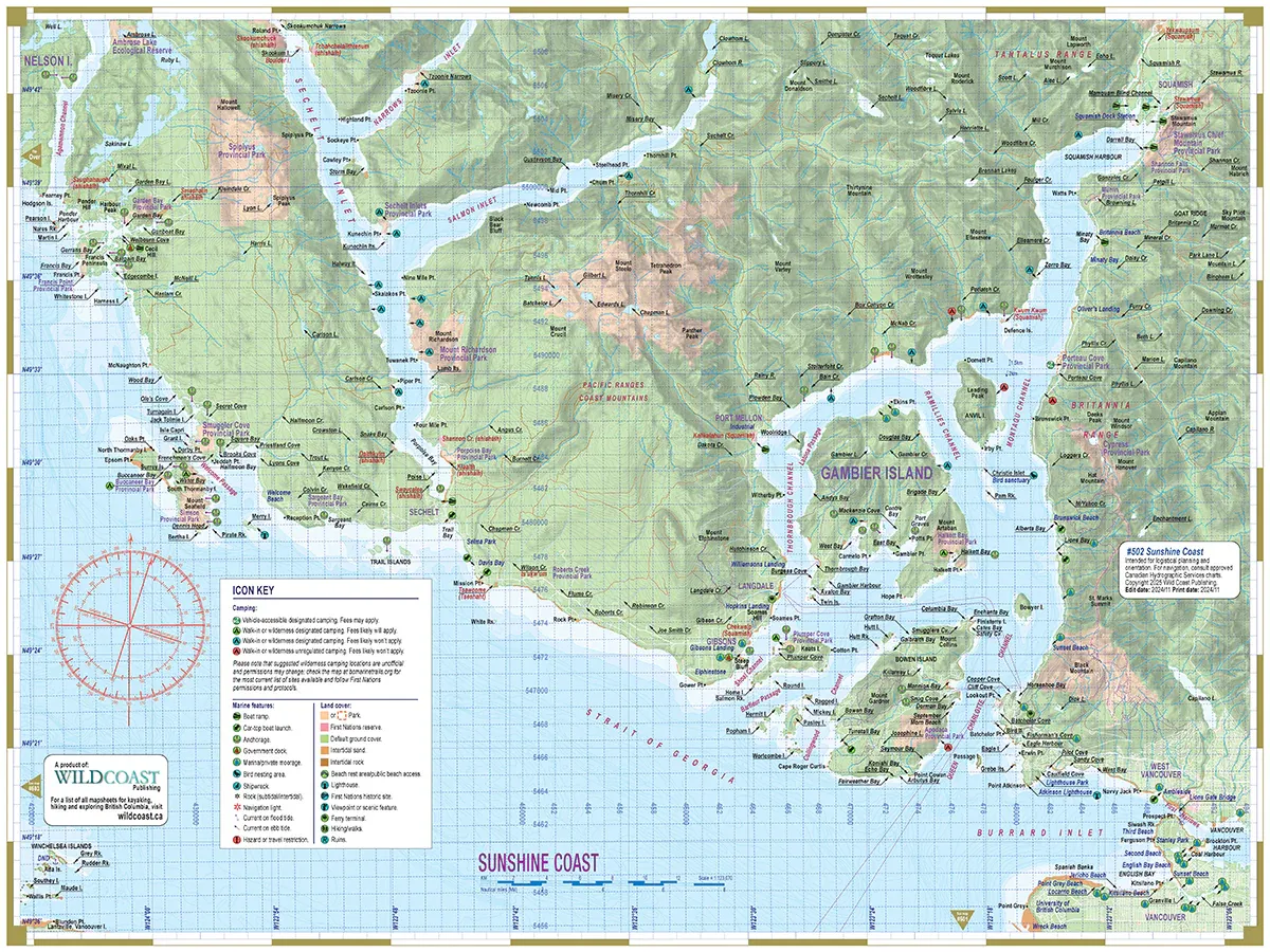 Wild Coast Publishing - 502 - Sunshine Coast Inside Passage Chart Assistant