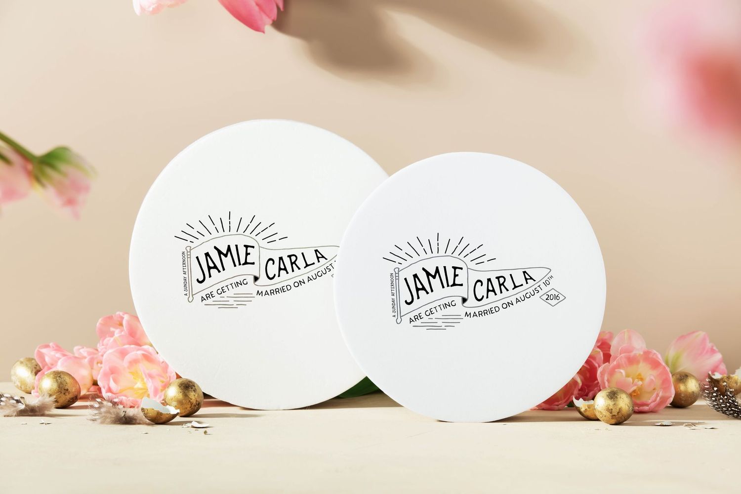 Personalized Wedding Coasters Favors