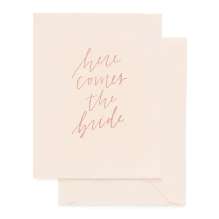 Here Comes The Bride Letterpress Card