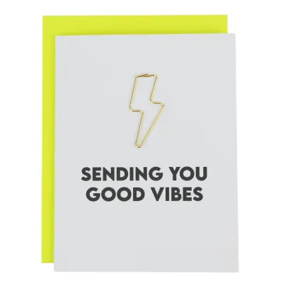 Sending You Good Vibes Letterpress Card