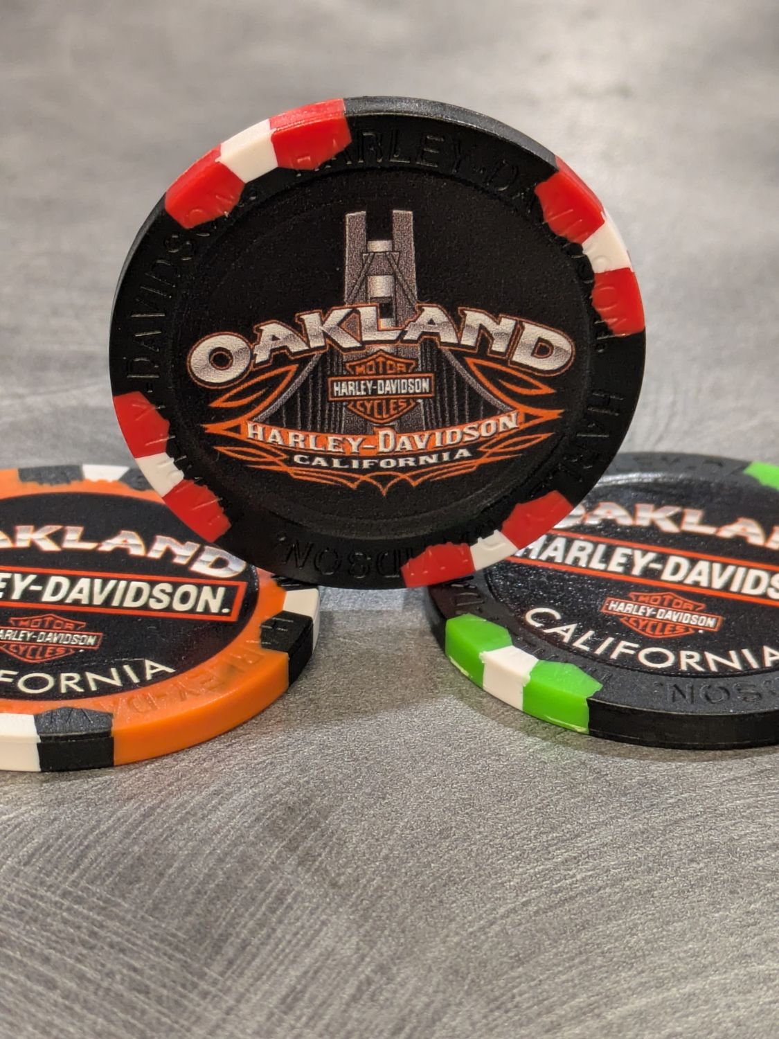 OAKLAND HARLEY-DAVIDSON POKER CHIPS