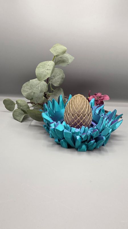 Schuppenei mit Muster, 8,5 cm in Gold (Auf Wunsch andere Farben möglich)