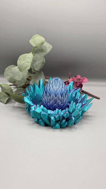 Schuppenei , 9 cm in blau (Auf Wunsch andere Farben möglich)