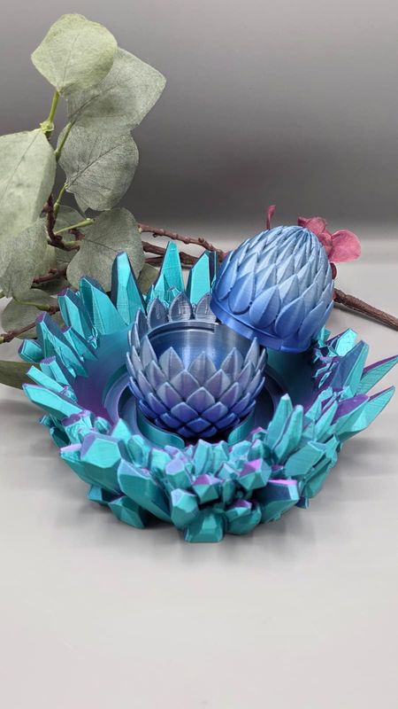 Schuppenei , 9 cm in blau (Auf Wunsch andere Farben möglich)