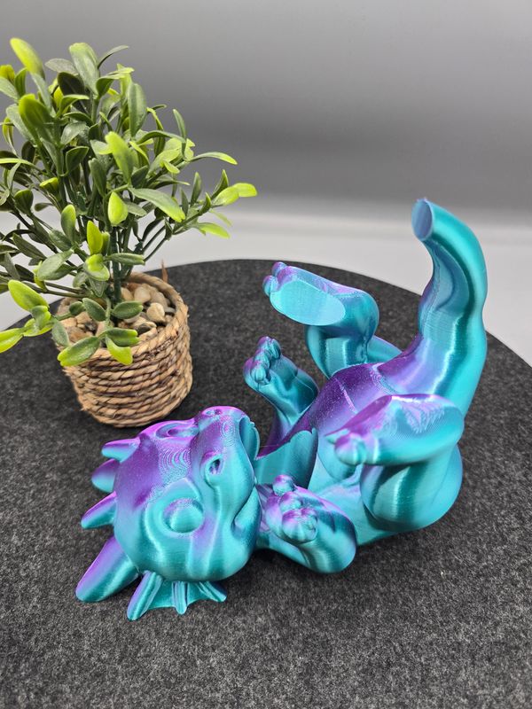 Flaschenhalter kleiner Drache, 16 cm (Lila/türkis)