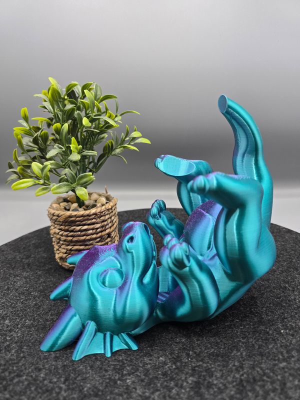 Flaschenhalter kleiner Drache, 16 cm (Lila/türkis)