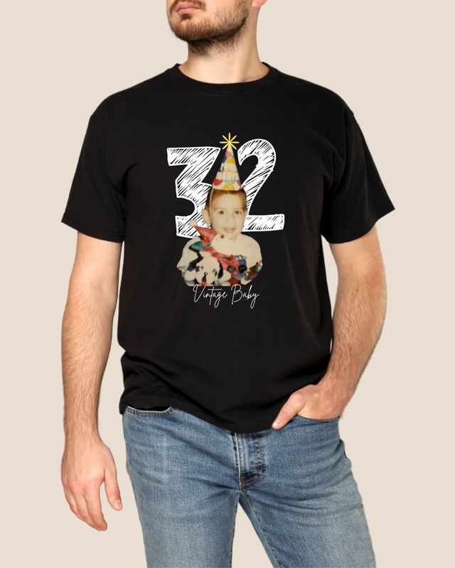 Camiseta con foto y numero cumpleaños