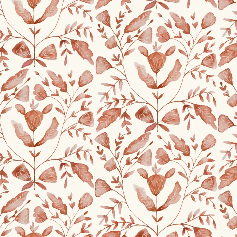 Juna 1.4m Wide Width Wallpaper (By The Metre) Terracotta
