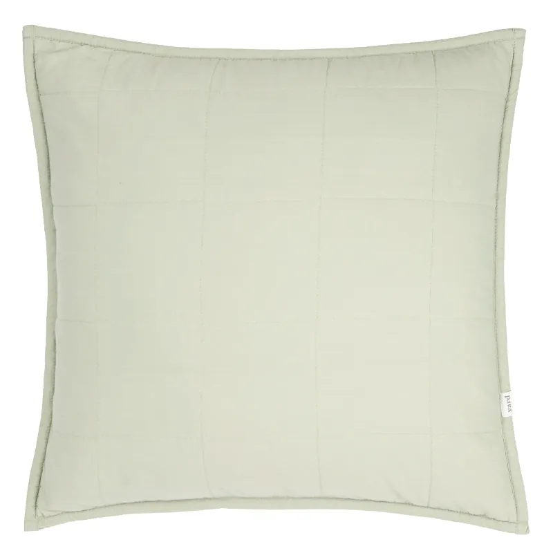 Hebden Quilted Washed Cotton Cushion Bay Green