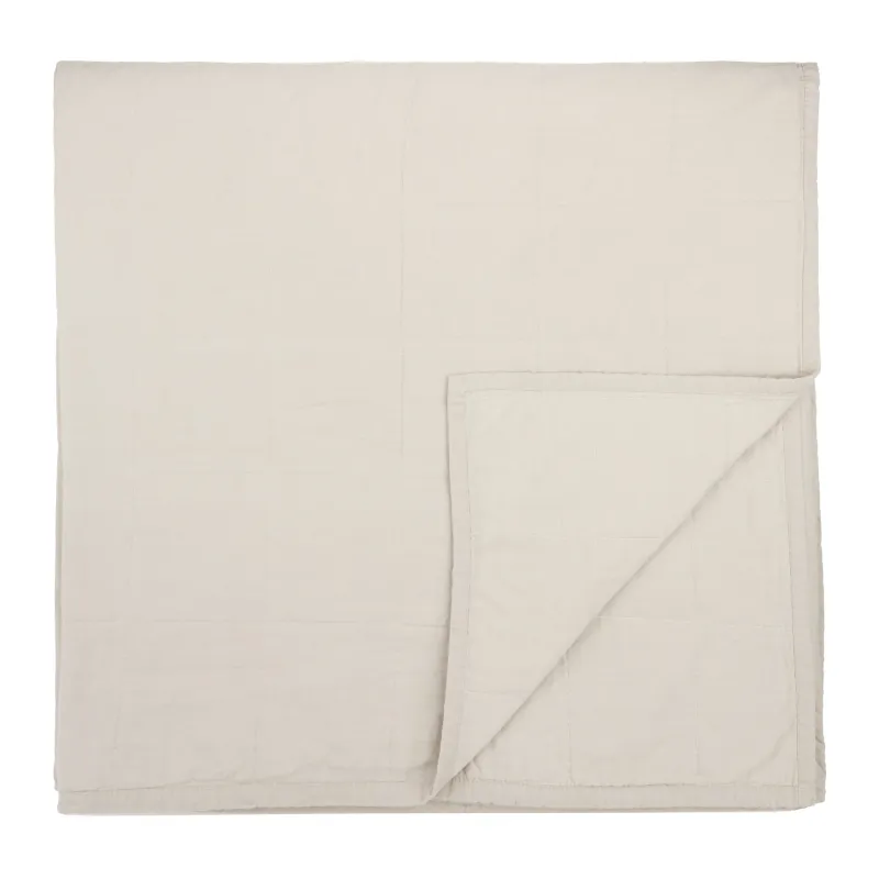 Hebden Quilted Washed Cotton Bedspread Stone