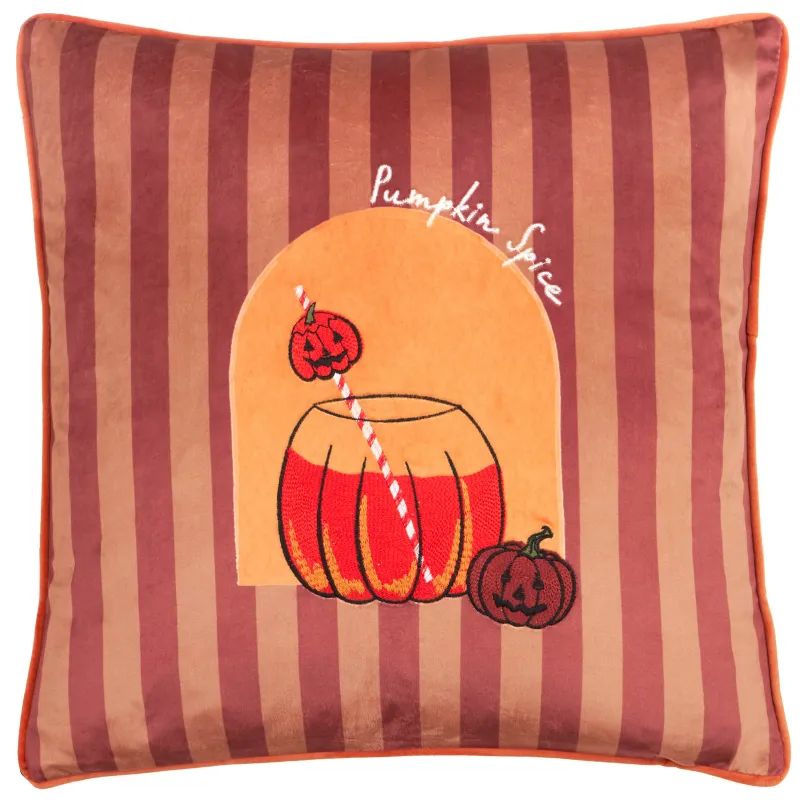 Pumpkin Spice Velvet Cushion Orange