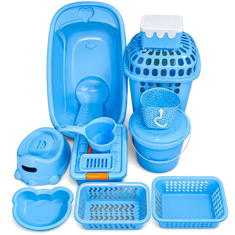 Ensemble de bain pour bébé – Kit complet - Bleu Ensemble de bain pour bébé – Kit complet - Bleu
