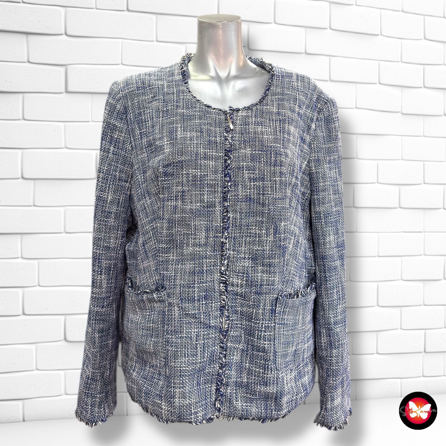 **HOY** Chaqueta tweed con cremallera ENCUENTRO Talla 46