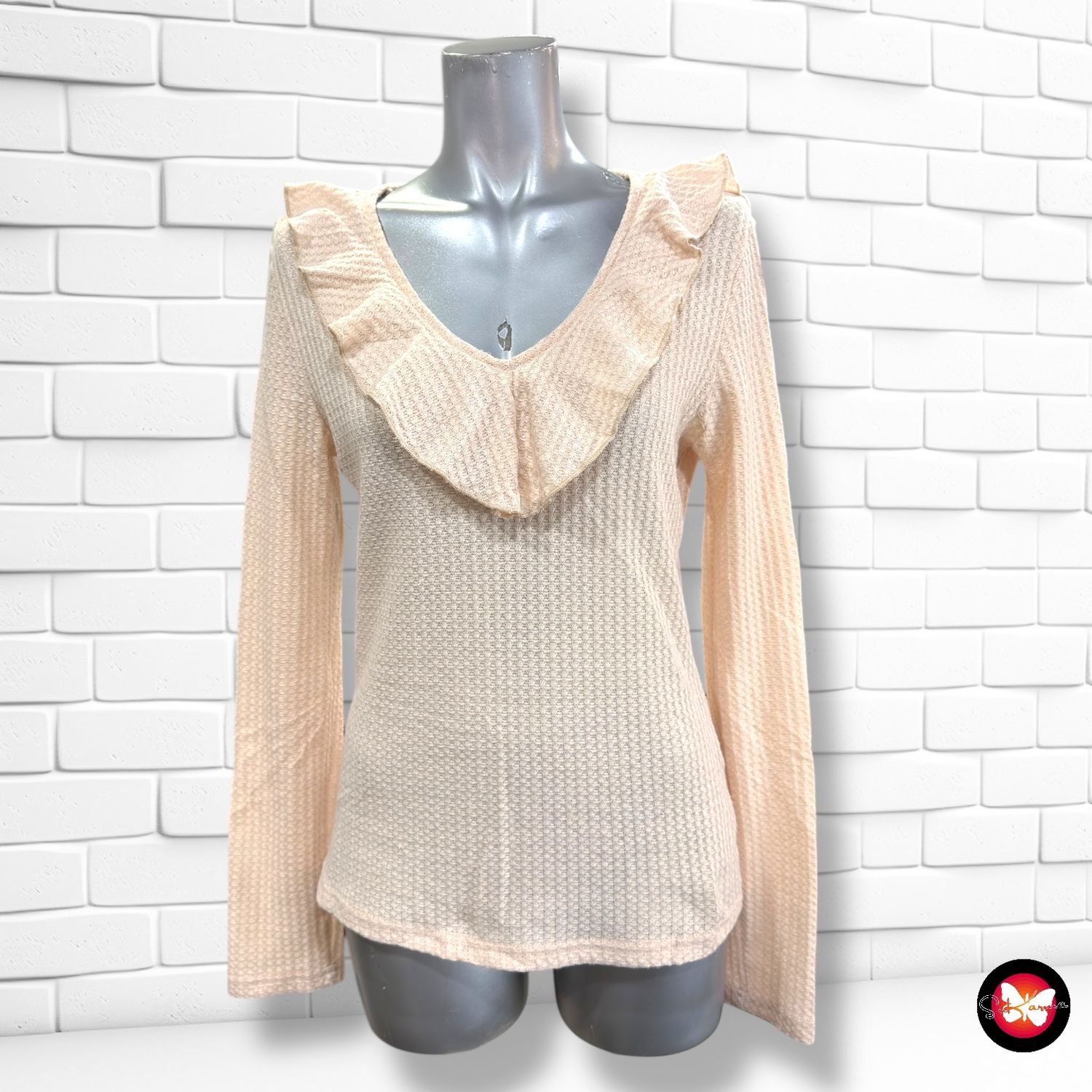 **HOY** Jersey de manga larga con volantes SHEIN Talla S