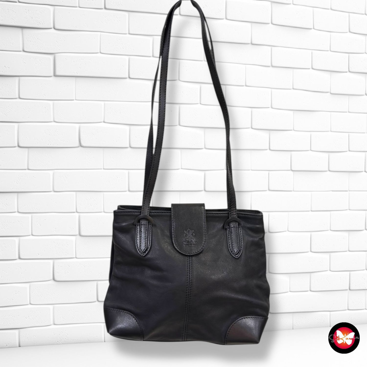 Bolso de hombro de piel (doble tira)