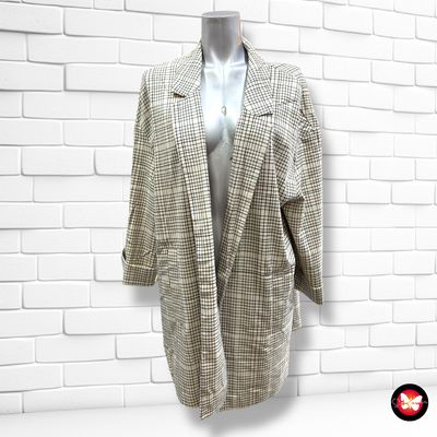 **HOY** Blazer de media manga  de cuadritos STRADIVARIUS Talla XL