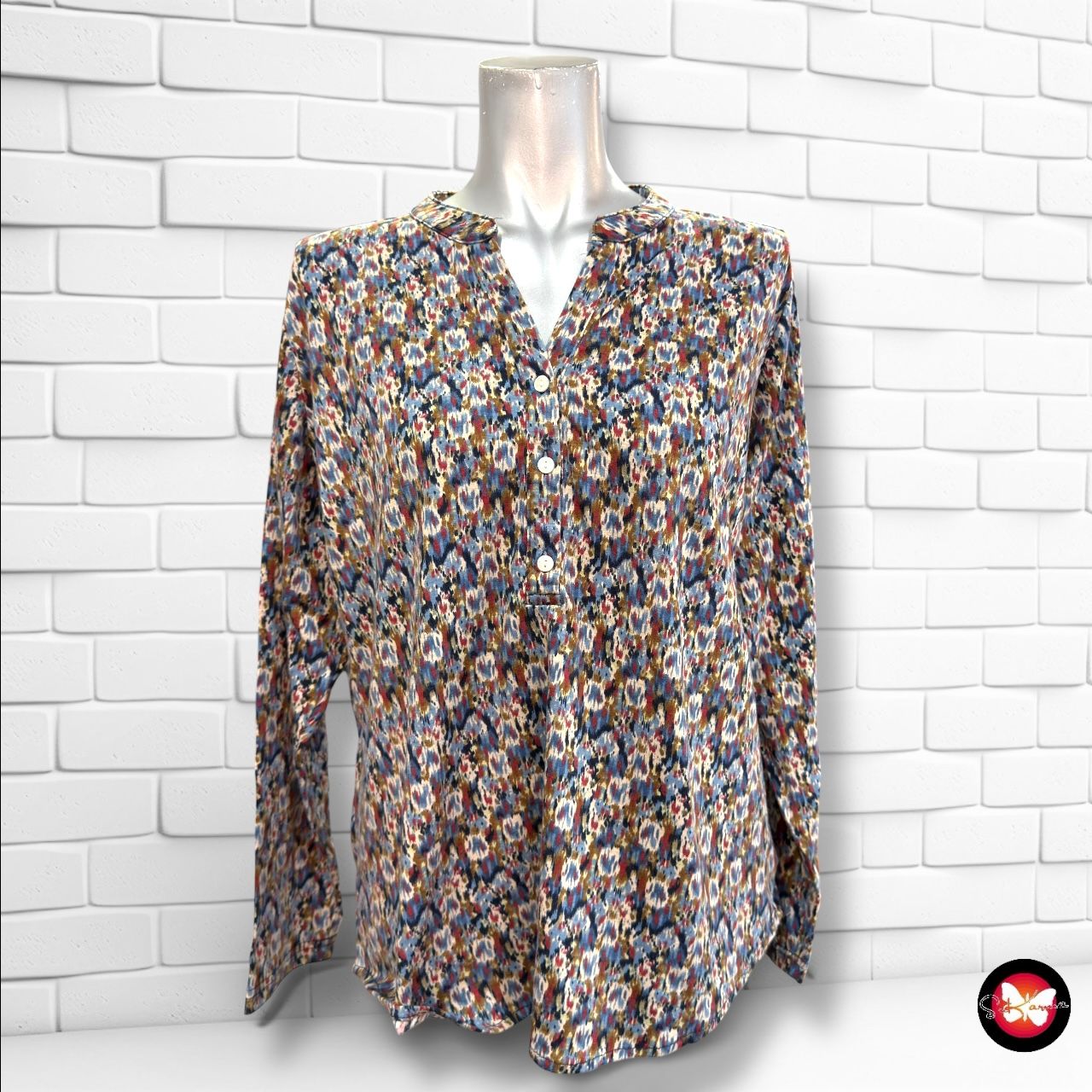 Camiseta con estampado florecitas BOTELI Talla XXL